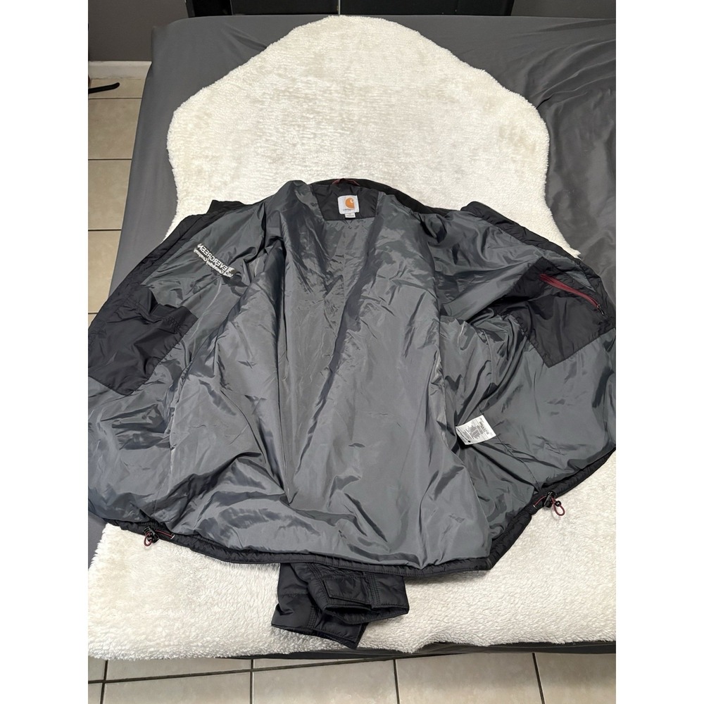 Carhartt Men's Jacket XL Rain Defender Relaxed Fit Lightweight Insulated Black - Picture 3 of 9